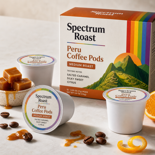 Peru Medium Roast Coffee Pods | Salted Caramel Citrus Single-Origin Cups